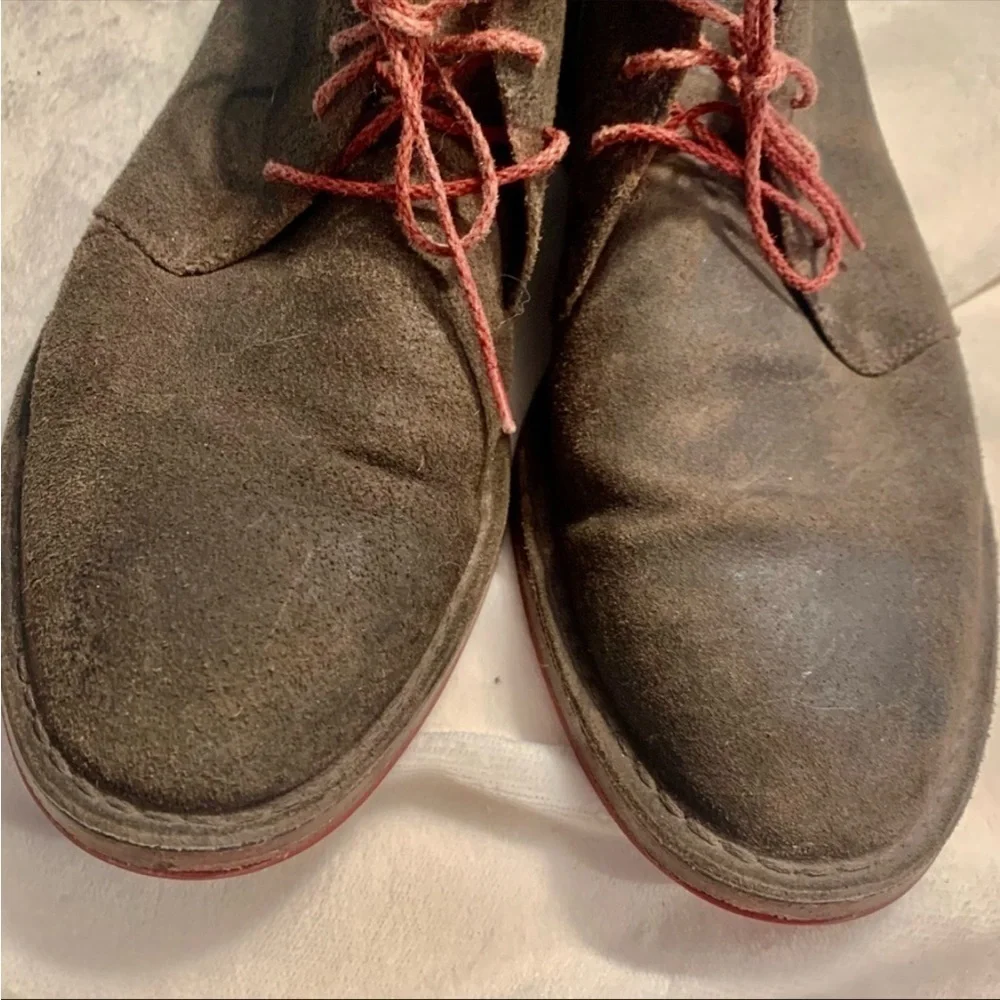 Cole Haan Dress Shoes Men Sz 8.5 Suede Leather Brown Suede Leather Lace-Up